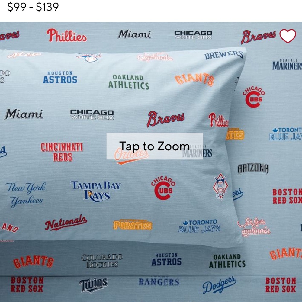 PotteryBarn Teen MLB QUEEN sheet set
